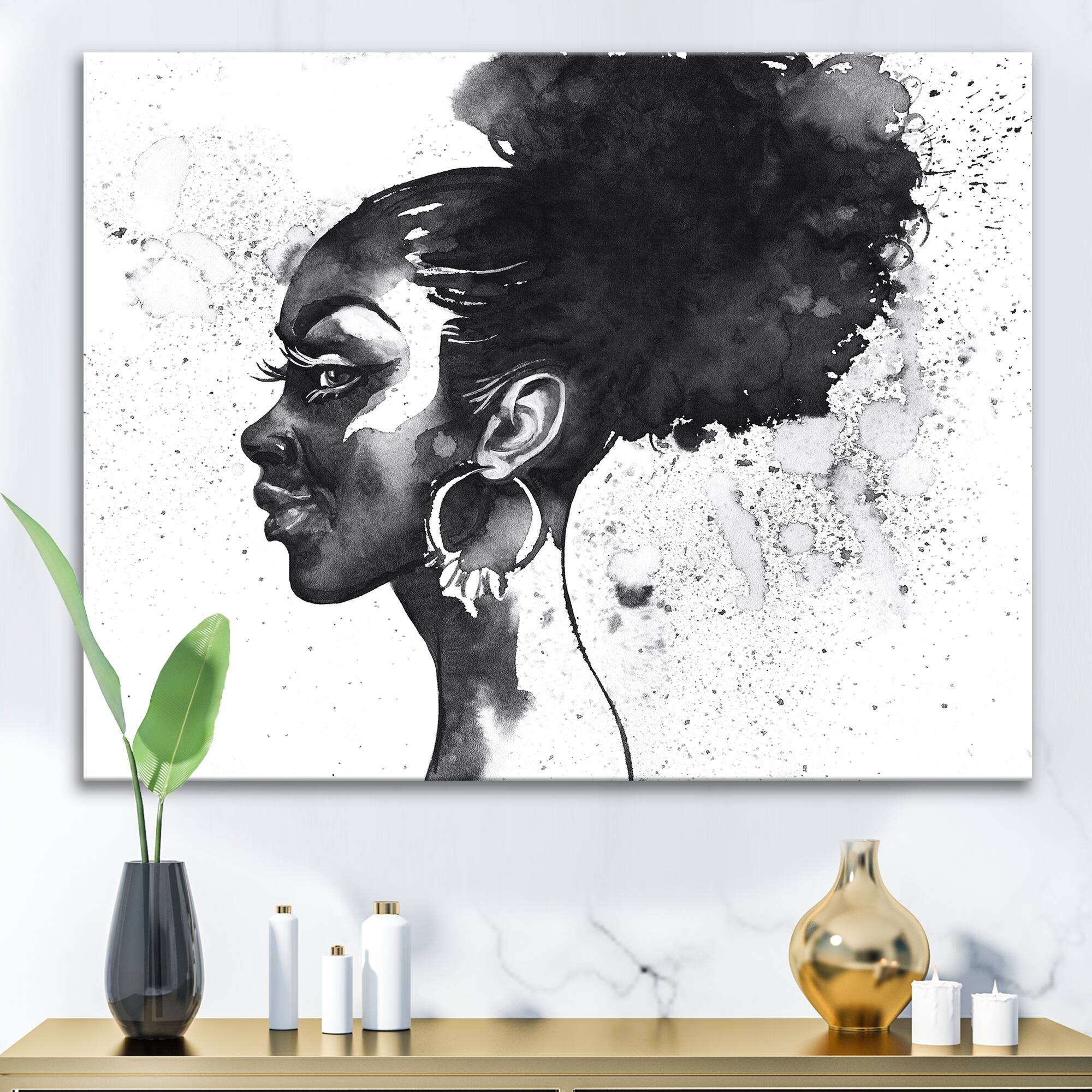 Designart - Monochrome Portrait of African American Woman I